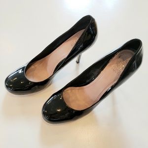 Vince Camuto Solid Black Leather Heels 11M